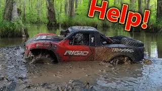 Desert Racer Stuck in a Mud BOG - Best RC Car day out EVER Traxxas UDR