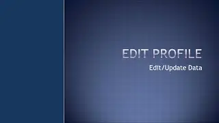 Update Profile Page / Edit Data Using PHP