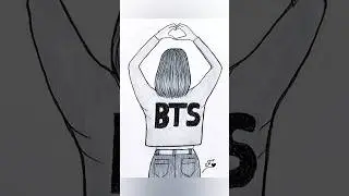 BTS girl drawing #shorts #bts #btsarmy #btsdrawing