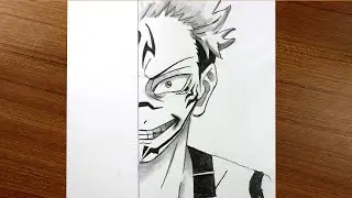 How to draw sukuna from Jujutsu Kaisen ||  Easy anime drawing || Cosem Arts