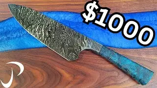 I Make a $1000 Integral Twist Damascus Chef Knife