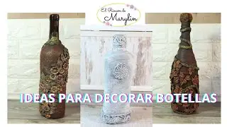 3 Ideas para decorar BOTELLAS de CIRSTAL con pasta de MODELAR