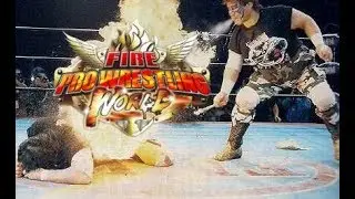 Light tube Barbed Wire Explosion Deathmatch Fire Pro Wrestling World Atsushi Onita vs Mr Pogo