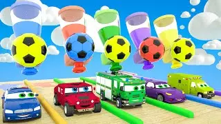 Wheels on the Bus + Bingo Song | Soccer ball shaped wheels  | Baby Nursery Rhymes & Kids Songs