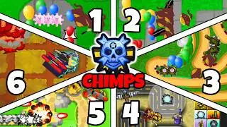 Can We Beat CHIMPS in Every Bloons TD Game?