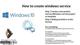 Windows service Lesson 1 - Creating windows service in visual studio