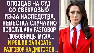 Опоздав на суд со свекровью из-за наследства, невестка случайно подслушала разговор любовницы мужа.