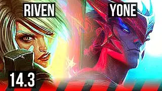 RIVEN vs YONE (TOP) | 67% winrate, 9/2/3 | KR Grandmaster | 14.3