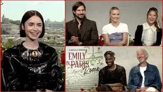 EMILY IN PARIS Season 4 Part 2 Cast Interview! EMILY IN ROME! Lily Collins, Ashley Park, Lucas Bravo