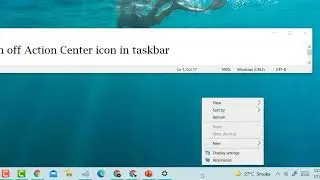 how to turn off action center icon in taskbar windows 10