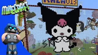 Kuromi Pixel art Minecraft Tutorial / Como hacer a Kuromi Hello kitty pixel art en Minecraft