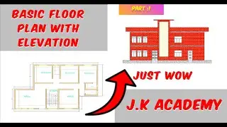 How to make floor plan in autocad with  front elevation #autocad #cad #youtubeshorts