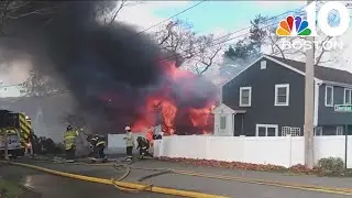 House fire breaks out in Marshfield amid brush fire danger