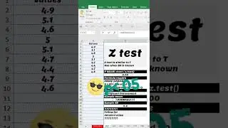 Z test in Microsoft Excel #shorts #viralshort #statistics #1million