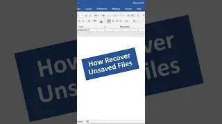 How Recover Unsaved Files in MS Word #msword