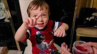 He can eat Wiggly Jello without Assistance!