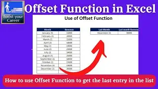 Offset function in Excel | How to use offset formula | How to get last cell value from dynamic list