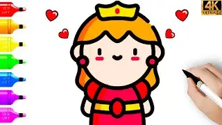 How to Draw a Princess – Cute Princess Drawing – Easy Drawings