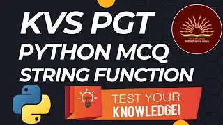 Python String MCQ | HPSC PGT | KVS PGT|AWES PGT Computer Science MCQ with Explanation