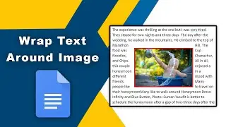 How to wrap text around an image in google docs document