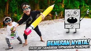 DIKEJAR GAMBARAN PSIKOPAT!!! PENSIL AJAIB SPONGEBOB BENERAN ADA!!! SERAM, BENTUKNYA 2 DIMENSI !!!