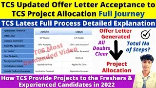 TCS Updated Offer Letter Acceptance to TCS Project Allocation in 2022 Full Process in Just one Video