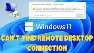 Why can't i find remote desktop connection in windows | How to fix remote desktop connection problem