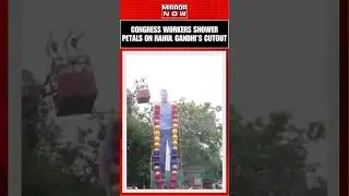 WATCH: Congress Workers Shower Flower Petals on Rahul Gandhis Cutout On His Birthday #shorts #news