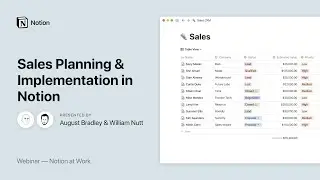 Notion at Work: Sales Planning & Implementation in Notion