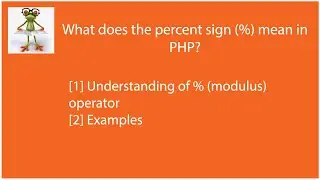 [Solved] What does the percent sign (%) mean in PHP?