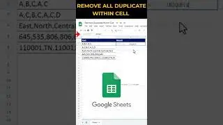 #shorts | Remove Duplicate Within the Cell in Google Sheet