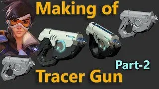 Modeling a Tracer Pulse Pistols GameMesh in maya zbrush Part 2 gun