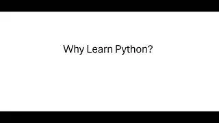 'Why Learn Python!'