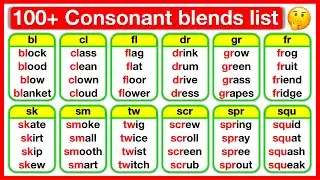 100+ Consonant Blends In English 🤔 | Phonics Lesson with practice sentences | Learn with examples