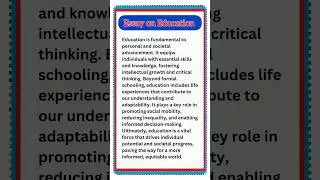 Essay on education in English | Write english essay on education | Education essay writing 