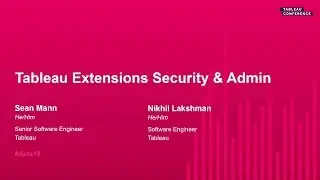 Tableau Extensions Security and Administration