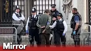 Moment man arrested outside Buckingham palace