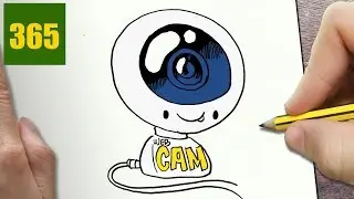 HOW TO DRAW A WEBCAM CUTE, Easy step by step drawing lessons for kids