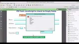 PDF Form JavaScript to check for Empty Fields | PDF Form validation for Empty Fields