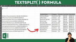 How to Split Text to Columns in Excel with Delimiters using TEXTSPLIT Formula in Excel