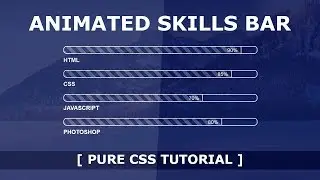 Animated SKills Bar Design - Css Animation Effects - Pure Html5 CSS3 Tutorial