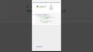 Pascal triangle pattern in python