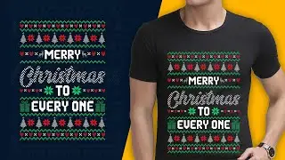 Ugly Christmas T Shirt Design, Typography T Shirt Design   Learn T Shirt Design