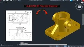 AutoCAD 3D tutorial for beginners / AutoCAD 3D practice drawing / AutoCAD 3D Modeling