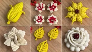 Beautiful Flower and Leaf Dough Art Tutorial | Easy Dough Craft Ide