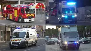 Police Nationale [Banalisées], BSPP, CRF, SAMU et Ambulances [Privées] en urgence à Paris