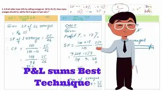 7. #Profit and #Loss Math Practice Class 10-A fruit seller loses 10% by selling oranges at 26 for 25