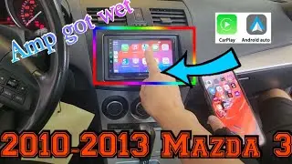 10-13 Mazda 3 How to remove the radio and amplifier Carplay Android Auto install step by step