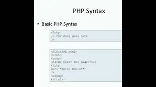 PHP SYNTAX - BASIC 
