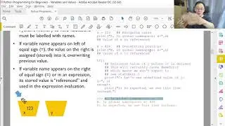 Python Programming - Variables And Values T01 - Variable Names And Values (Part 1/2)